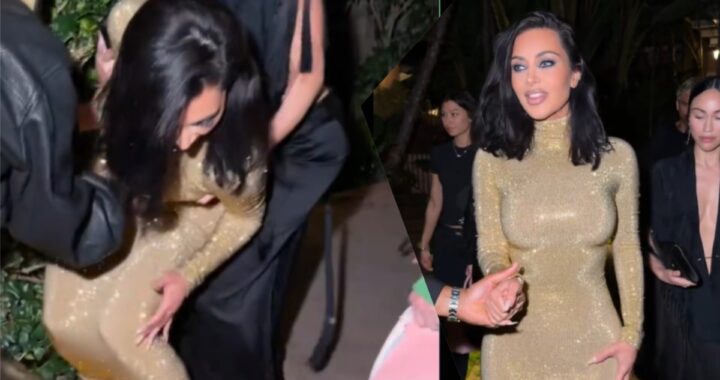 kim kardashian falls at oscars party