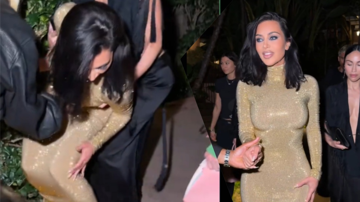 kim kardashian falls at oscars party