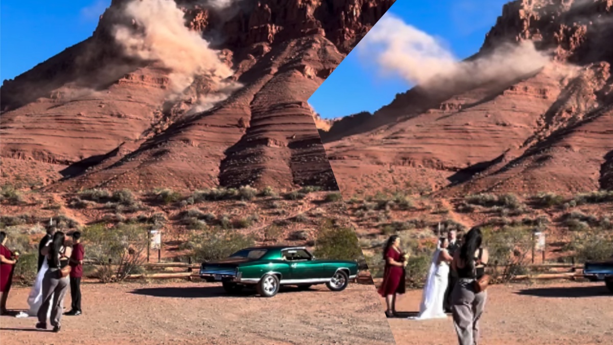 Utah wedding rockslide